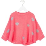 Πόντσο πλεκτό με καρδιές