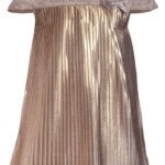 Φόρεμα Μ&Β πλισέ σε χρυσό χρώμα