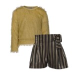 Σετ σορτς M&B Kids Fashion Μουσταρδή-μαύρο