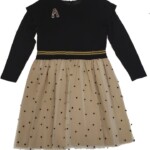 Φόρεμα Glous πουά μαύρο