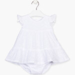 Κεντημένο φόρεμα Losan λευκό