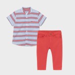 Σετ Mayoral με παντελόνι και πουκάμισο baby αγόρι