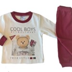 Πυτζάμα Sweet baby αγόρι εκρού-μπορντο