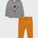 Σετ παντελόνι μακρύ ζέρσεϋ Mayoral Baby αγόρι ώχρα