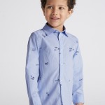 Πουκάμισο Mayoral μακρυμάνικο γαλάζιο σταμπωτό ECOFRIENDS αγόρι