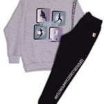 Σετ φόρμα NEK γκρι σιέλ-μαύρο