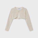Ζακέτα Mayoral σαμπανιζέ τύπου μπολερό πλεκτή από βιώσιμο βαμβάκι κορίτσι