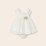 Φόρεμα Mayoral λευκό αμπιγιέ με καλυμμα για πάνα για Νεογέννητο