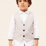 Γιλέκο Mayoral μπεζ λινό για αγόρι