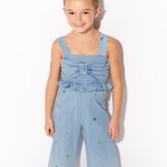 Φόρμα Mayoral τζιν ανοιχτή με σταμπωτά σχέδια κορίτσι