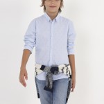 Πουκάμισο Mayoral σιέλ μακρυμάνικο με στάμπα από βαμβάκι αγόρι