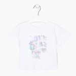 Μπλούζα LOSAN κοντομάνικη λευκή κορίτσι