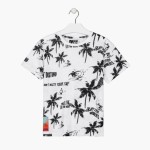 Μπλούζα LOSAN ασπρόμαυρη κοντομάνικη αγόρι εφηβική