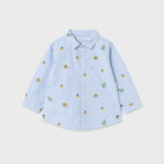 Πουκάμισο Mayoral ECOFRIENDS μακρυμάνικο με σταμπες αγόρι γαλαζιο