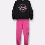 Σετ φόρμα ΝΕΚ μαύρο-ροζ σκούρο