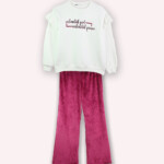 Σετ φόρμα ΝΕΚ εκρου-μωβ