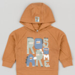 Μπλούζα φούτερ LOSAN πορτοκαλί αγόρι βρεφικό