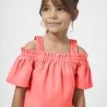 Mayoral Πουκαμίσα γκοφρέ ροζ σομόν