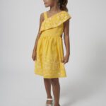 Mayoral Φόρεμα ασύμμετρο κέντημα μπανάνα