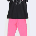 Σετ κολάν ΝΕΚ μαύρο-φούξια