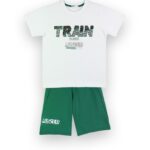 Σετ βερμούδα ΝΕΚ λευκό-πράσινο