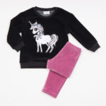 Σετ κολάν trax ροζ κολάν/μαύρη μπλούζα κορίτσι