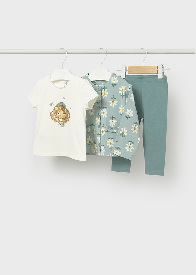 26-01749-088-L-4 Σετ Mayoral κολάν 3 τμχ με ζακέτα κορίτσι bebe - Image 1