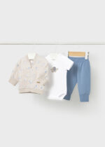 Σετ Mayoral bebe φόρμα 3 τμχ με ζακέτα αγόρι